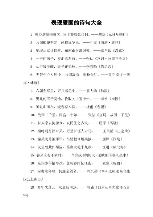 表现爱国的诗句大全