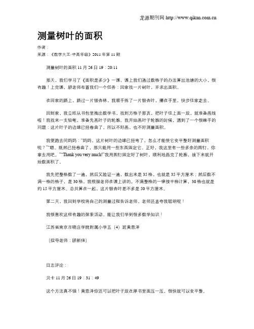 测量树叶的面积