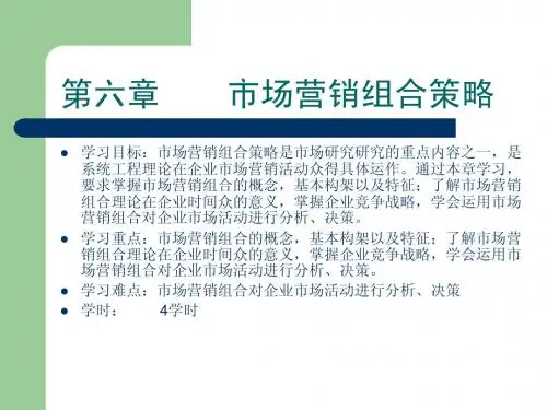 第六章 市场营销组合策略