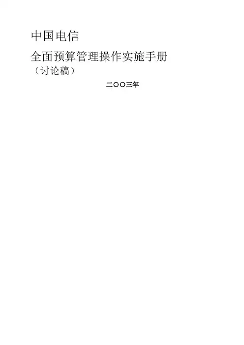 中国电信全面预算管理操作实施手册编