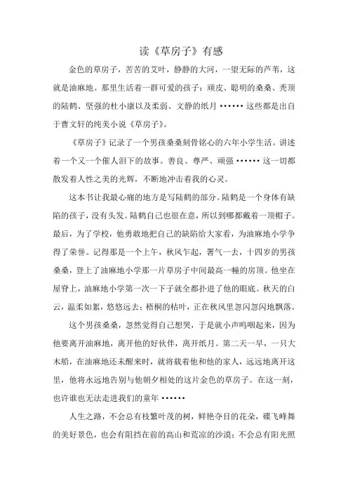 读《草房子》有感 4