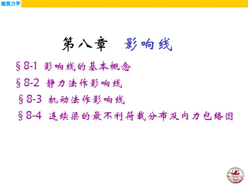 建筑材料力学第八章影响线