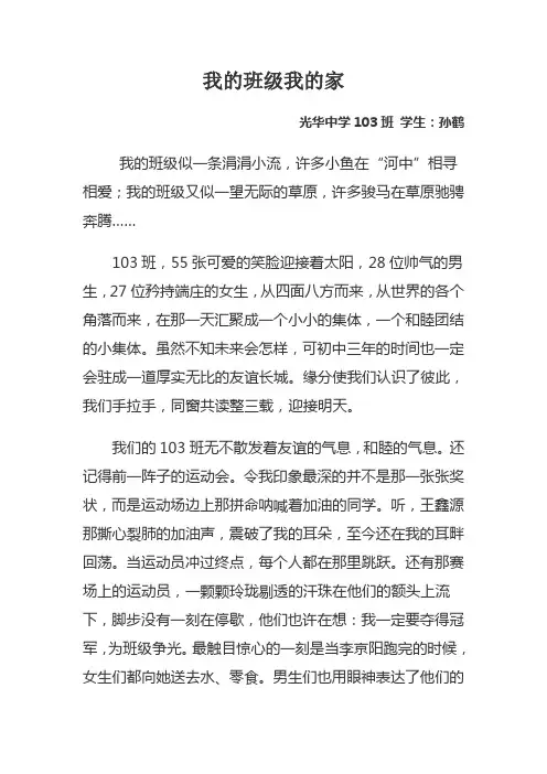 我的班级我的家