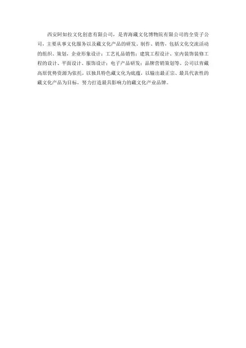 文化公司简介
