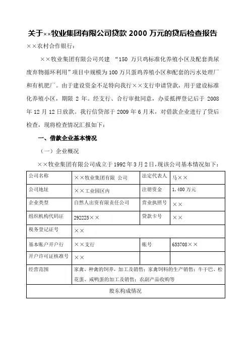 贷后调查报告