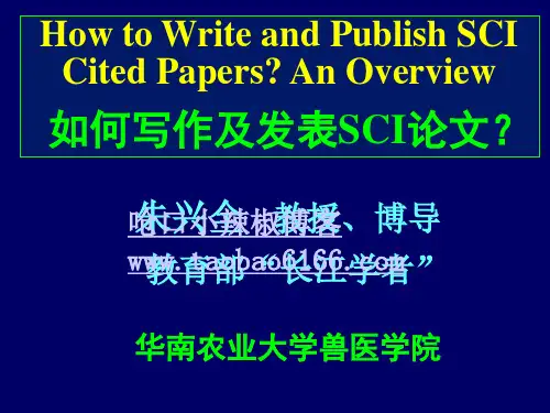 How to Write and Publish SCI
