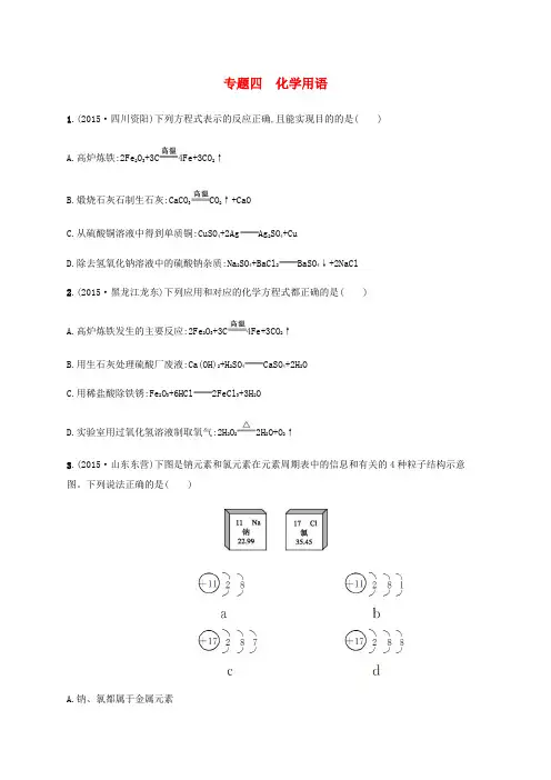 2017年中考化学专题复习——化学用语