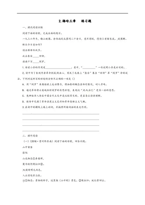 《2梅岭三章》练习 (2)