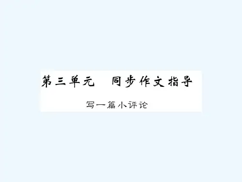 年九年级语文下册第三单元同步作文指导《写一篇小评论》课件(新版)语文版