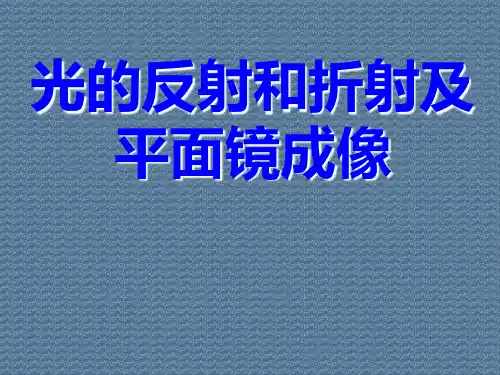 光的反射和折射及平面镜成像