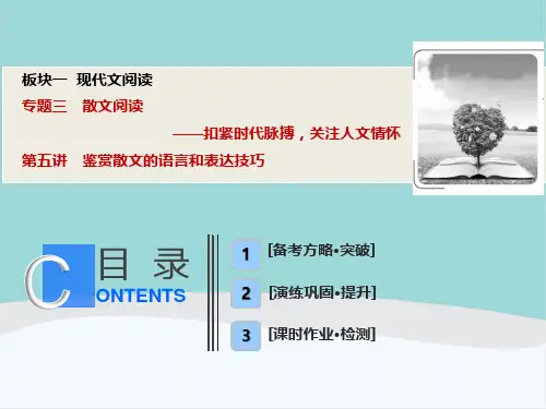 高中语文 散文专题练习——鉴赏散文的语言和表达技巧