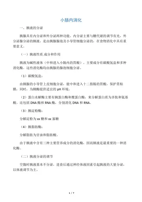 小肠内消化