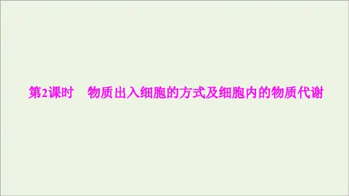 高中生物第4章细胞的物质代谢第3节第2课时物质出入细胞的方式及细胞内的物质代谢课件北师大版必修1