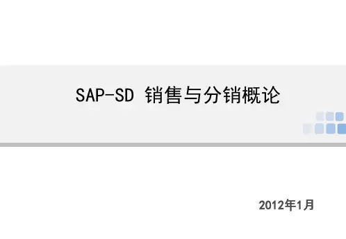 SAP SD模块 基础概论