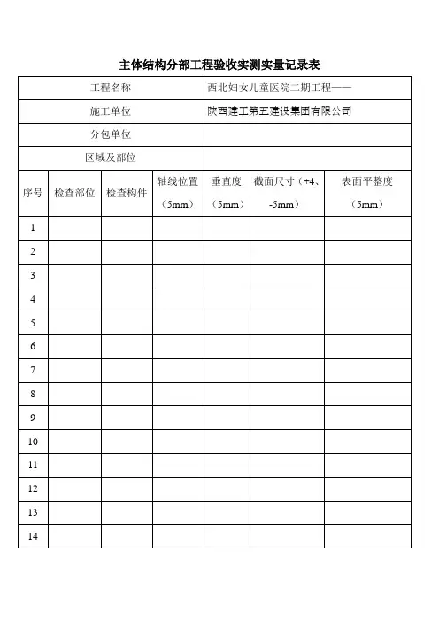 实测实量表格