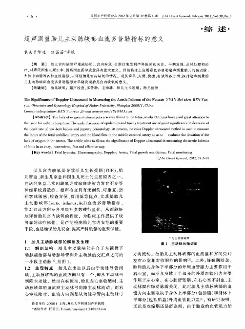超声测量胎儿主动脉峡部血流多普勒指标的意义