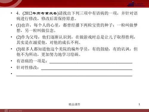 【精品教学课件】2020(新增5页)课标高考总复习·语文 专题4 辨析并修改病句_11-15