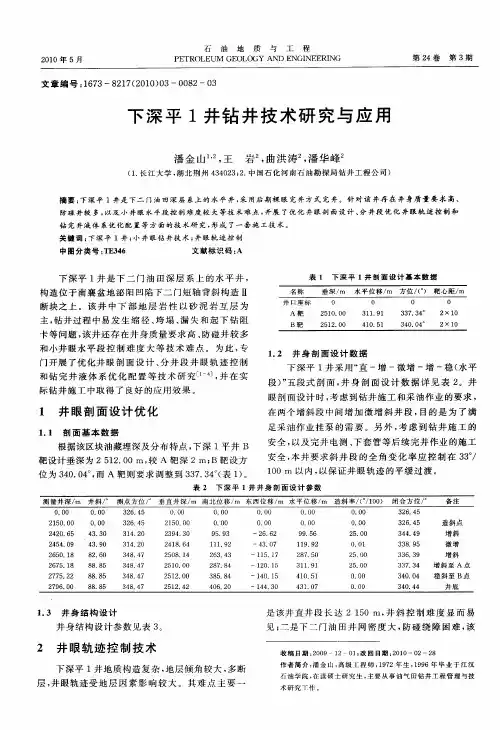 下深平1井钻井技术研究与应用