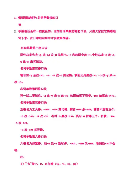 俄语语法总结