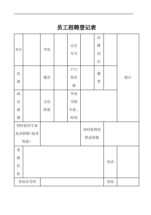 员工招聘登记表[002]
