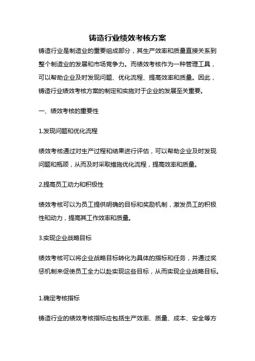 铸造行业绩效考核方案