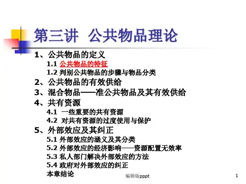 公共经济学第三讲  公共产品理论ppt课件