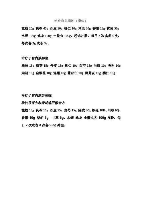 治疗卵巢囊肿及子宫内膜异位