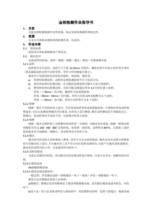 金相检测作业指导书
