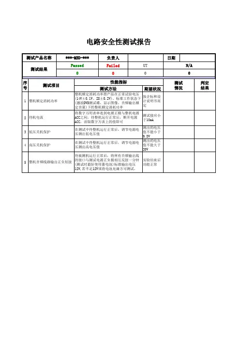 车机功能样机测试方案