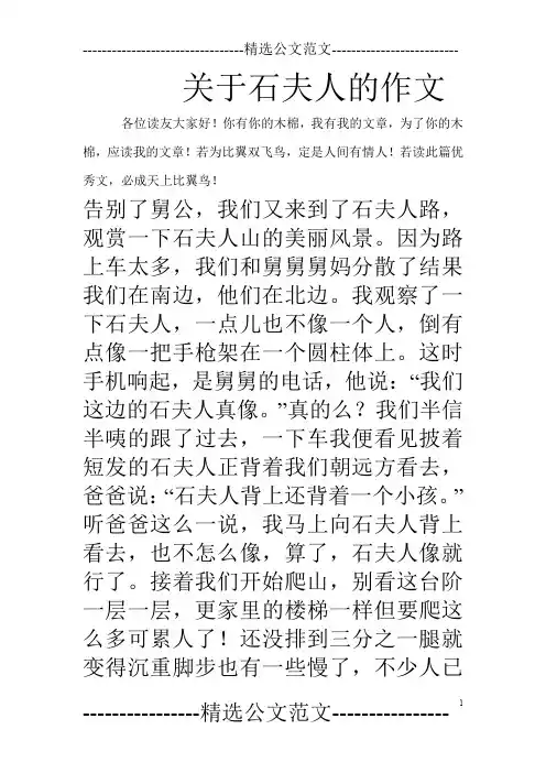 关于石夫人的作文