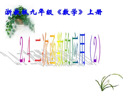 九年级二次函数的应用ppt
