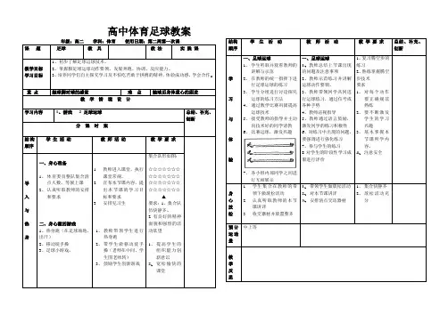 高中体育教案足球