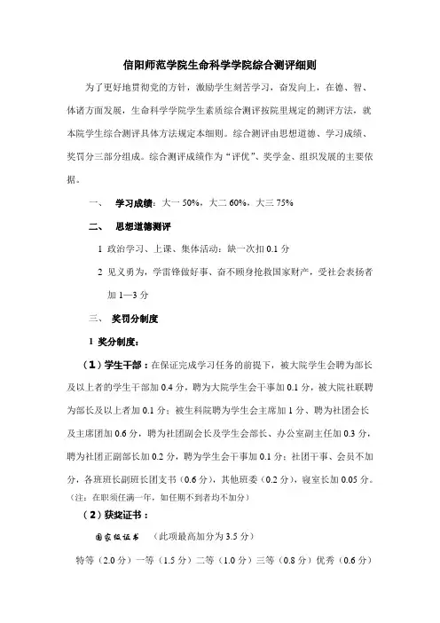 综合测评细则
