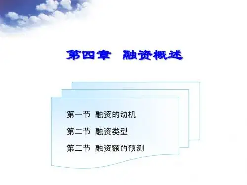 第四章   融资概述