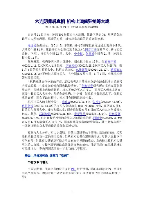 六连阴背后真相 机构上演疯狂抢筹大戏