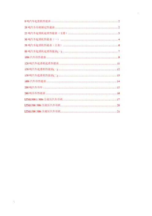 汽车吊性能表(8t~500t) 2