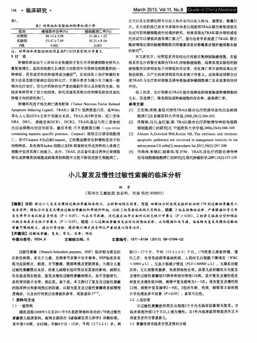 小儿复发及慢性过敏性紫癜的临床分析