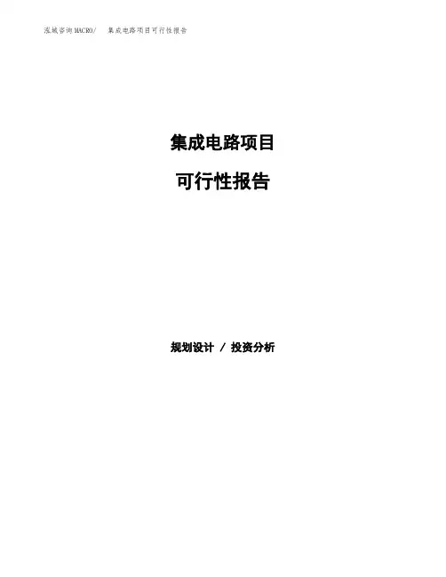 集成电路项目可行性报告