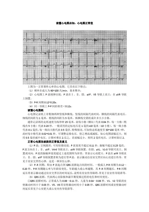 读懂心电图必知：心电图正常值