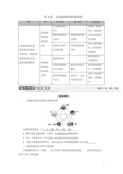 2021版新高考地理一轮复习第1部分第5章自然地理环境的整体性与差异性教学案新人教版(20200915164838)