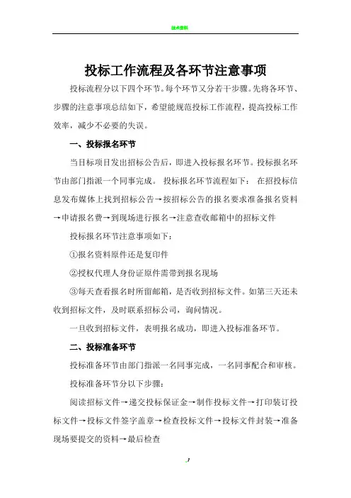 投标工作流程及各环节注意事项 2