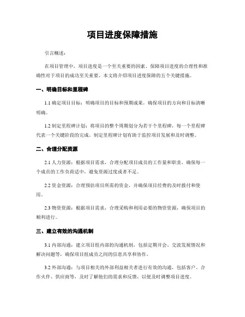 项目进度保障措施