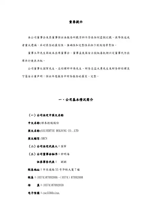 某控股有限公司财务状况