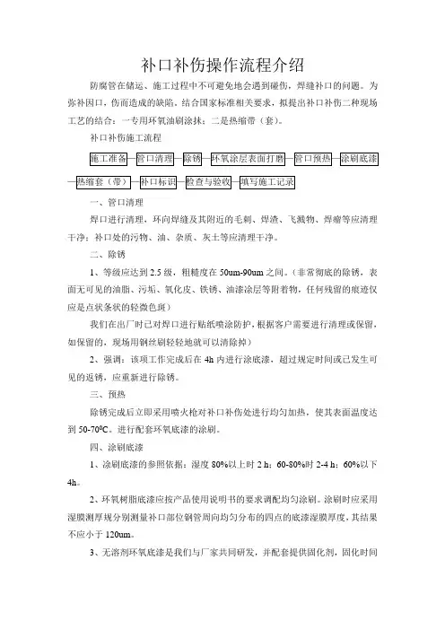 补口补伤操作流程介绍
