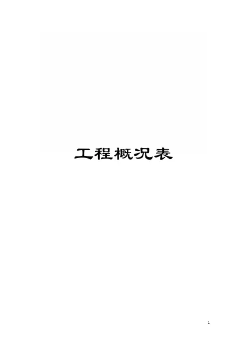 工程概况表模板