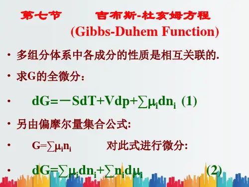 最新整理第七节吉布斯杜亥姆方程.ppt