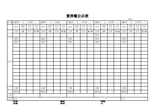 公示表样表