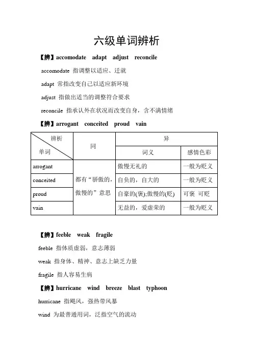 四六级单词辨析