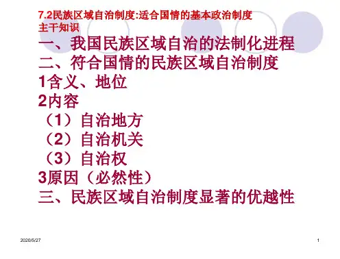 人教版思想政治必修二7.2民族区域自治制度适合国情的基本政治制度