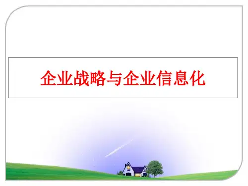 【精品】企业战略与企业信息化课件